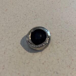 Silver and Black Stone snap charm